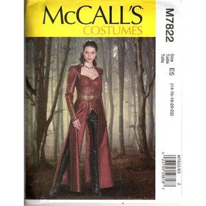 McCalls M7822 Misses 14 to 22 Costume Medieval Renaissance Uncut Sewing Pattern